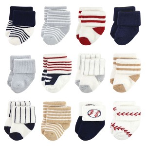 Little Treasure Infant Boy Newborn Socks, Baseball - 1 of 4