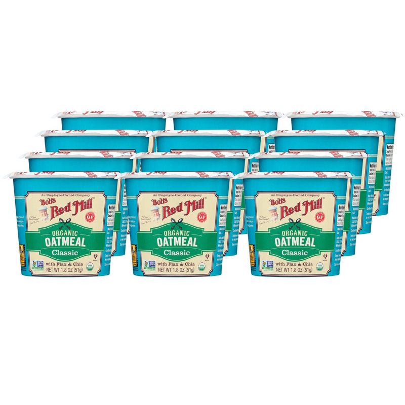 Bob's Red Mill Classic Organic Oatmeal Cup - Case of 12/1.8 oz, 1 of 8