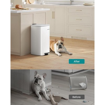 8-Gallon Cloud White Stainless Steel Kitchen Trash Can