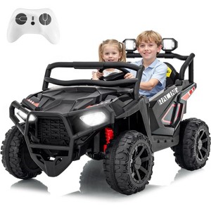 24V 2 Seater Electric UTV Car with Remote Control, 4-Wheeler Suspension, Soft Start, 3 Speeds, Led Lights, Ride on Truck Kids 3-8 Years - 1 of 4
