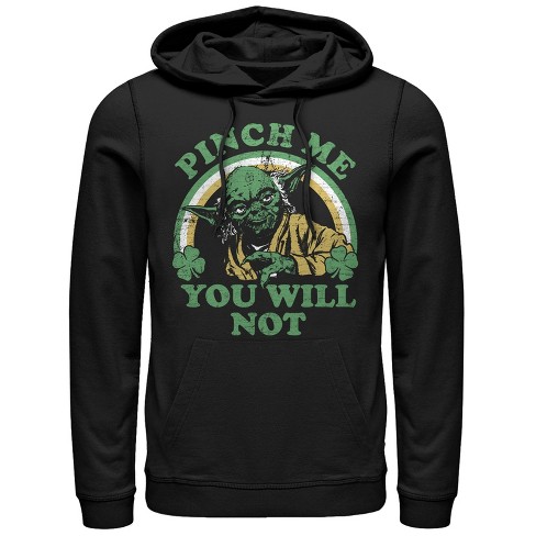 Men's Star Wars Do Not Pinch Yoda Pull Over Hoodie - Black - X Large ...