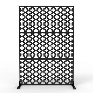Orieon 70"H x 47"W Outdoor Metal Privacy Screen – Freestanding Decorative Garden Fence, Rustproof Patio Divider & Trellis. - 1 of 4