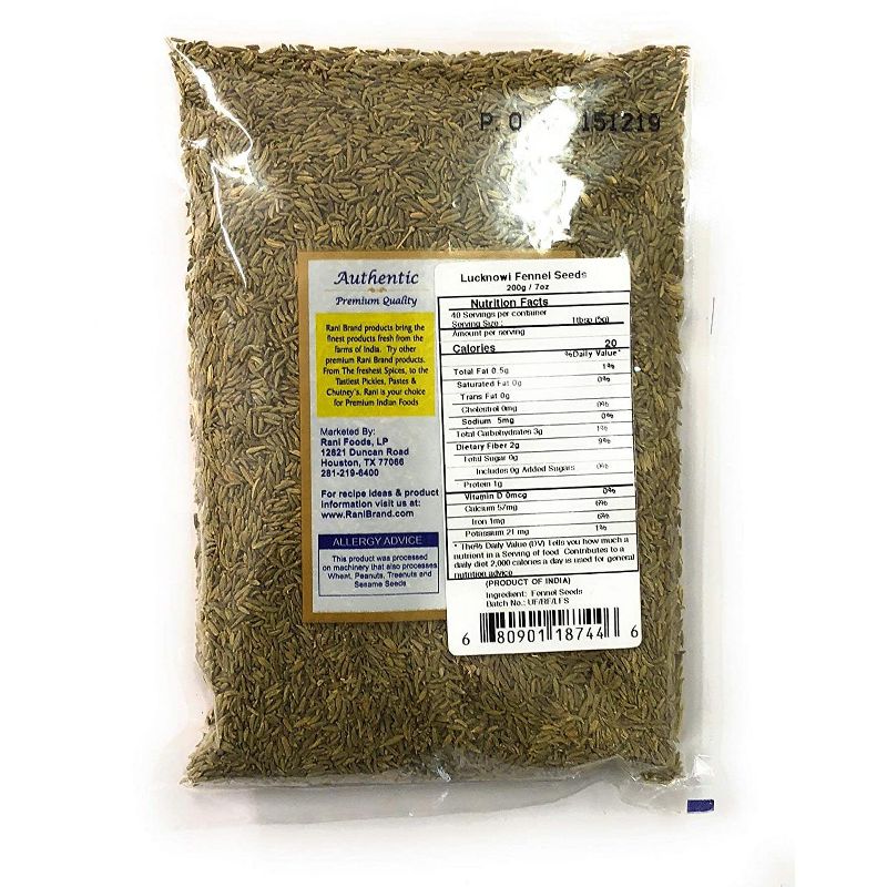 Fennel Lucknowi Seeds (Fine Small Fennel) - 7oz (200g) - Rani Brand Authentic Indian Products, 2 of 3