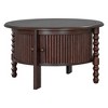 Zeus & Ruta 30.3" Round Mid-Century Coffee Table with Sliding Door Storage for Small Living Spaces - 2 of 4