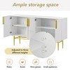 CENGHU Modern Elegant 4-door Buffet Cabinet, Storage Cabinet Sideboard with Gold Metal Handle, for Dining Room, Living Room, Bedroom, Hallway - 4 of 4