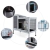 DOMETOUR Two-Tier Wooden  Rabbit Cage Outdoor Indoor for Small Animals with Runway and Leak-Proof Plastic Tray,Grey - 4 of 4