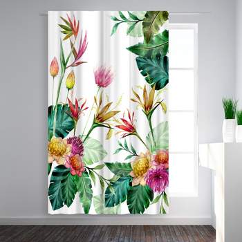 Americanflat Tropical Pink Yellow by Victoria Nelson Blackout Rod Pocket Single Curtain Panel 50x84