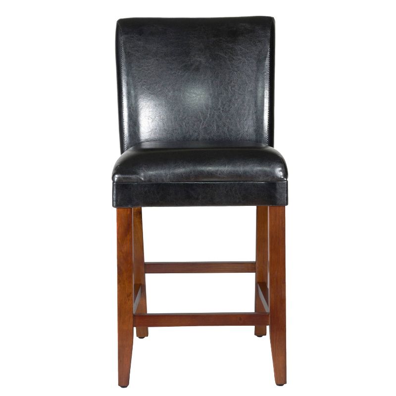 24" Faux Leather Luxury Counter Height Barstool - HomePop, 1 of 17