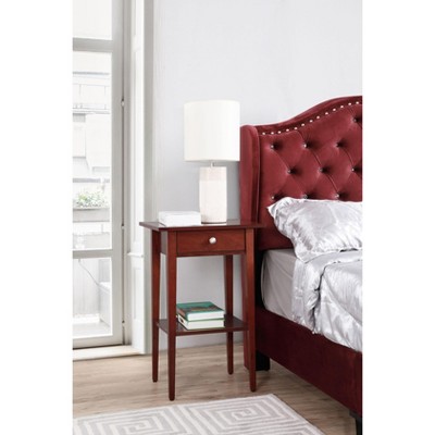 NicBex Modern Minimalist Wooden Nightstand with Drawer and Open Shelf Bedside Table End Table for Bedroom, Living Room