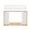 Twin Size Wooden House Bed with Fence and Roof - 4 of 4