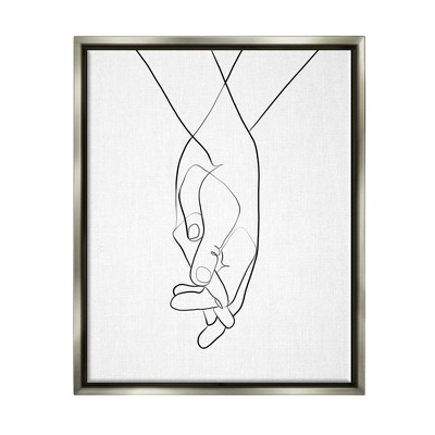 Stupell Industries Hands Intertwined Romantic Gesture Minimal Linework
