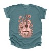 Simply Sage Market Pink Guitar Floral Garment Dyed Tee - 3 of 4