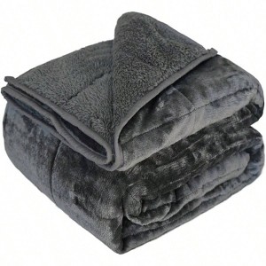 Weighted Blanket 15 Lbs, 80x87, Fleece Cozy Warm for King Queen Full Size Beds in Winter - 1 of 4