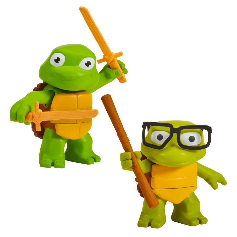 Teenage Mutant Ninja Turtles: Mutant Mayhem Turtle Tots Leo &#38; Donnie Action Figure Set - 2pk, 1 of 11
