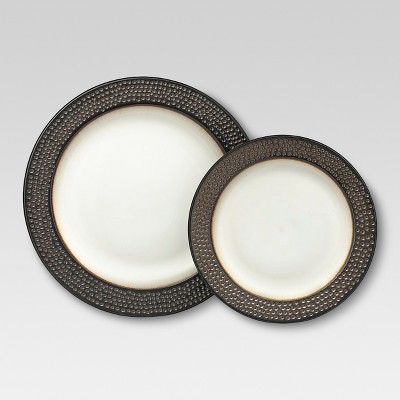 16pc Ceramic Barnet Dinnerware Set Brown - Threshold