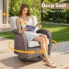 Belord Patio Swivel Gliding Rocker Chairs Set of 4, Wide Backrest Brown Wicker Patio Furniture Set with Firepit Table and Swivel Outdoor Chair - 2 of 4
