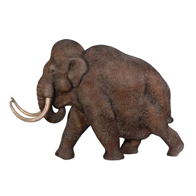 Large Brown Resin Woolly Mammoth Ice Age Statue
