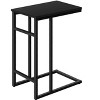 Vynxaria Contemporary C-Shaped Accent Table, End Table, Snack Table, Black Laminate, 18" L x 12" W x 24" H - 3 of 4