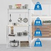 Mount-It! Baker's Rack with Wood Table | Kitchen Storage Shelf Rack with Hooks | Microwave Oven Stand Heavy-Duty Metal Frame - 3 of 4