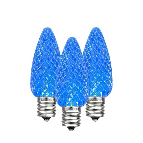 C7 Blue LED Christmas Light Bulbs, Opaque, Pack of 25 - The