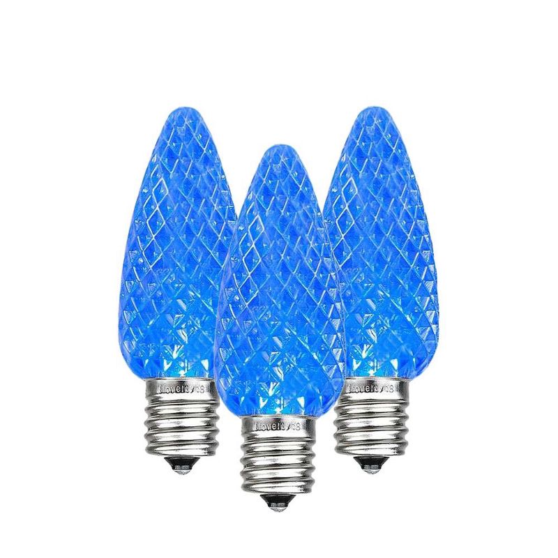 Novelty Lights C7 LED Faceted Christmas Replacement Bulbs Dimmable 25 Pack, 1 of 7