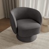 LeisureMod Raze Modern Swivel Barrel Accent Chair – Upholstered Chair with Pine Wood Base for Living Rooms, Bedrooms, or Offices - 3 of 4