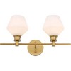 Elegant Lighting Gene 2 light Brass and Frosted white glass Wall sconce - 4 of 4