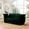 Modern 2-Seater Corduroy Sofa, Slipcovered Deep Seat Couch with Removable Covers with 300lb Capacity, Convertible for Small Spaces - 2 of 4