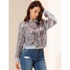 INSPIRE CHIC Women's Party Sequin Sparkle Long Sleeve Cropped Length Zipper Bomber Jacket - 2 of 4