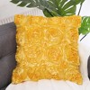 PiccoCasa 3D Satin Rose Floral Shells Art Cushion Throw Pillow Cover for Bed Sofa 1 Pc - 2 of 4