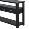 Lyngins Large Entryway Table with 4 Drawers & 3 Open Shelves, Eco-Friendly P2 MDF, Painted Console Table with Metal Handles, Hallway Sofa Table - 4 of 4