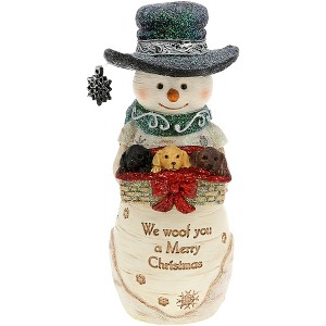 Pavilion Gift Company - We Woof You - 5" Snowman Holding  Puppies - Decorative Objects - 1 of 4