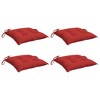 vidaXL Red Chair Cushions 4 pcs - 15.7"x15.7"x2.8" Oxford Fabric | Water-Resistant Chair Pads with Ties for Indoor/Outdoor - 3 of 4