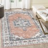 Washable Foldable Oriental Area Rug | Non-Slip Low Pile Vintage Runner for Home, Office, Dining, Bathroom & Bedroom - 2 of 4