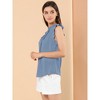 INSPIRE CHIC Women's Ruffled Curved Hem Business Office Vintage Sleeveless Blouse - 4 of 4