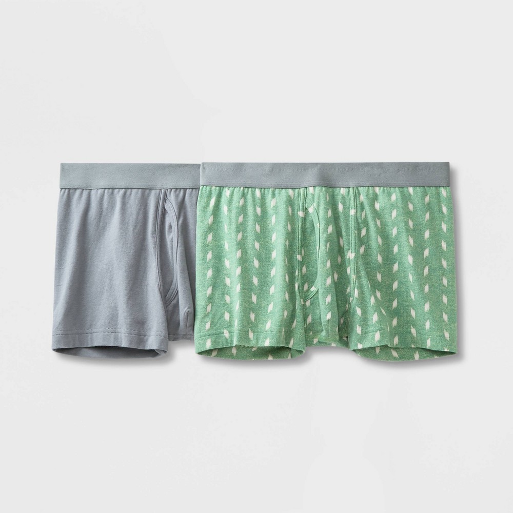 Men's Dotted Print Trunks 2pk - Goodfellow & Co™ Green S