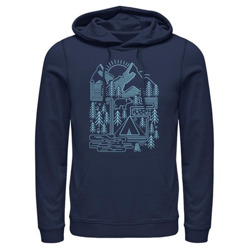 Men's Lost Gods Camping Line Art Pull Over Hoodie - image 1 of 4