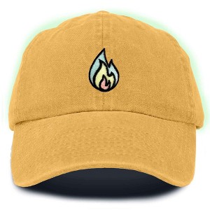 Dalix Fire Embroidered Lit Flame Dad Hat Cotton Baseball Cap Adjustable Mens - 1 of 4