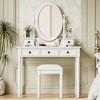 KTMBDW Makeup Vanity Desk with Adjustable Mirror and Cushioned Stool, Vanity Table with 5 Drawer, Vintage Dressing Table Set for Bedroom - 2 of 4