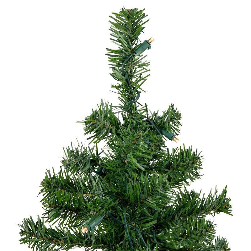 Northlight 1.5 FT Pre-Lit Two-Tone Green Pine Artificial Christmas Tree in Burlap, Clear LED Lights, 3 of 6