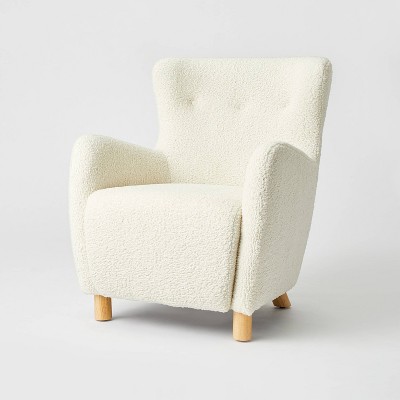 Kessler Wingback Faux Sherling Accent Chair Cream - Threshold™ designed with Studio McGee