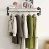 Artloge Heavy Duty Industrial Pipe Clothes Storage Rack Wall Mounted Garment Rack with Top Shelf Coat Hanger Rail 3 Hooks - image 2 of 4