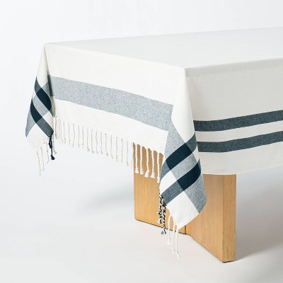 84" x 60" Cotton Plaid Tablecloth Cream - Threshold™ designed with Studio McGee
