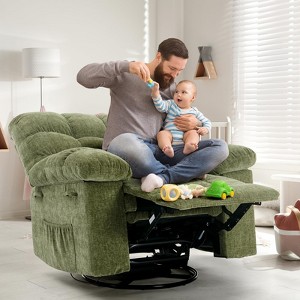Rocking Recliner Chair,360° Swivel,30° Rocking,135° Tilt,Chenille Upholstery,Q235 Steel Frame Glider Nursery Chair for Small Spaces - 1 of 4