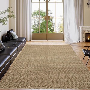 Machine Washable Non-Shedding Modern Abstract Rug - Soft Thin Indoor Non-Slip Carpet for Bedroom, Dining Room, Kids Play Room Home Office - 1 of 4