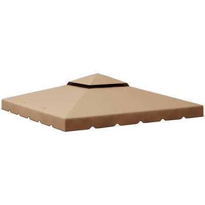 Outsunny Gazebo Replacement Canopy, Double Roof Gazebo Top Cover