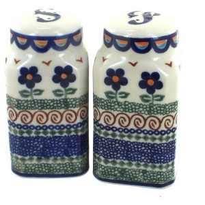 Blue Rose Polish Pottery 320 Vena Large Salt & Pepper Shakers - 1 of 1