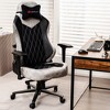 Costway Gaming Chair 360° Swivel Computer Reclining Height Adjustable 4D Armrest Grey - 2 of 4
