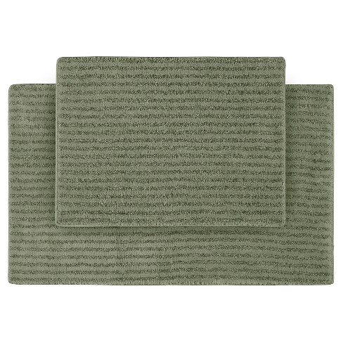 2pc Traditional Nylon Washable Bathroom Rug Set Deep Fern - Garland Rug :  Target