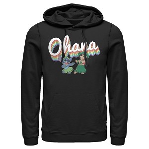 Men's Lilo & Stitch Rainbow Ohana Hula Dance Pull Over Hoodie - 1 of 4